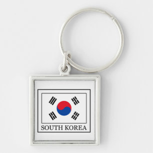 Sydkorea keychain fyrkantig silverfärgad nyckelring