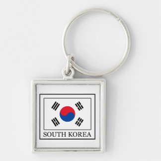 Sydkorea keychain fyrkantig silverfärgad nyckelring