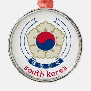 SYDKOREA - korean/asia/asiat/emblem/flagga Julgransprydnad Metall