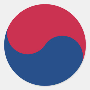 Sydkorea/koreansk flagga runt klistermärke