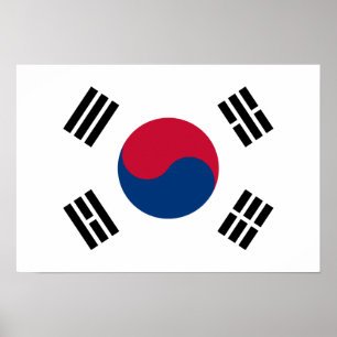 Sydkorea Land Flagga Poster
