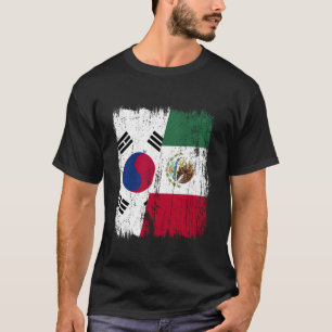 Sydkorea Mexiko Halv Flagga Sydkorean Mexikansk  T Shirt