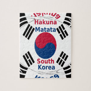 Sydkorea Nationella Flaggfärger Konsttryck/Grafik Pussel