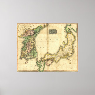 Sydkorea och Japan Karta (1815) Canvastryck