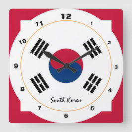 Sydkorea och Sydkoreas trendig mode / design Fyrkantig Klocka