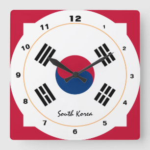 Sydkorea och Sydkoreas trendig mode / design Fyrkantig Klocka