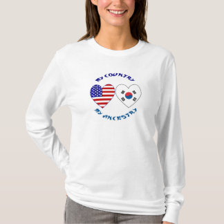 Sydkorea och USA Hearts My Land My Ancestry T Shirt
