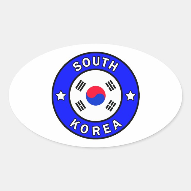 Sydkorea Ovalt Klistermärke (Framsida)