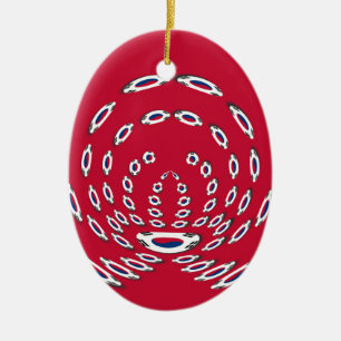 Sydkorea Polka Dot flagga Julgransprydnad Keramik