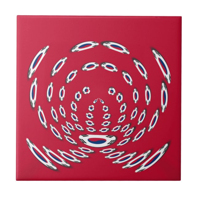 Sydkorea Polka Dot flagga Kakelplatta (Framsidan)