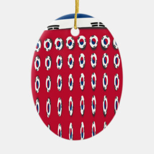 Sydkorea PolkaDot-flagga Julgransprydnad Keramik