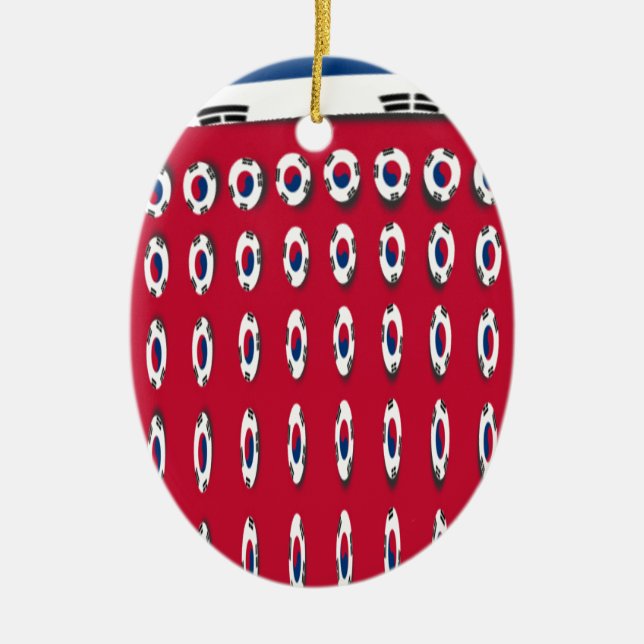 Sydkorea PolkaDot-flagga Julgransprydnad Keramik (Framsidan)