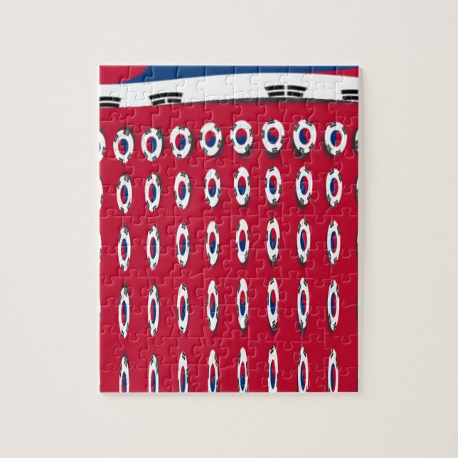 Sydkorea PolkaDot-flagga Pussel (Vertikal)