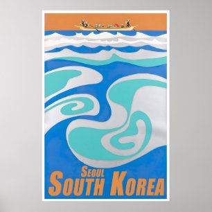 Sydkorea Resa Poster Seoul Konsttryck Asiatisk