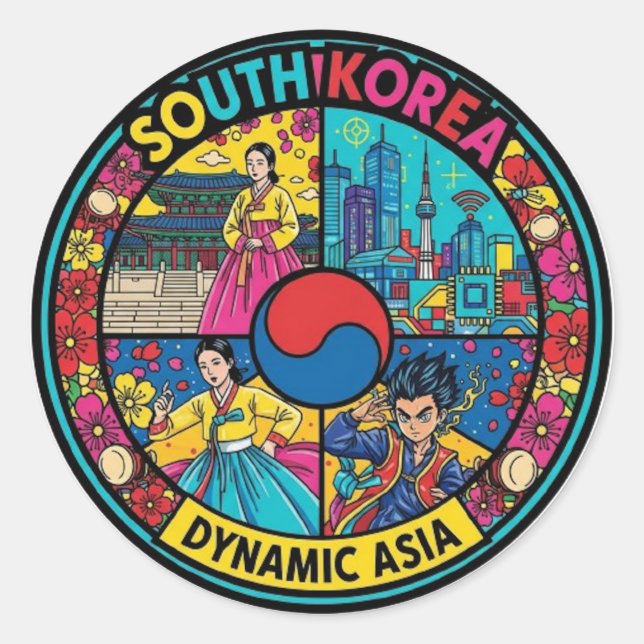 SYDKOREA RUNT KLISTERMÄRKE (Framsida)