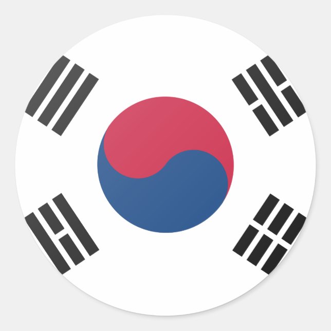 Sydkorea Runt Klistermärke (Framsida)