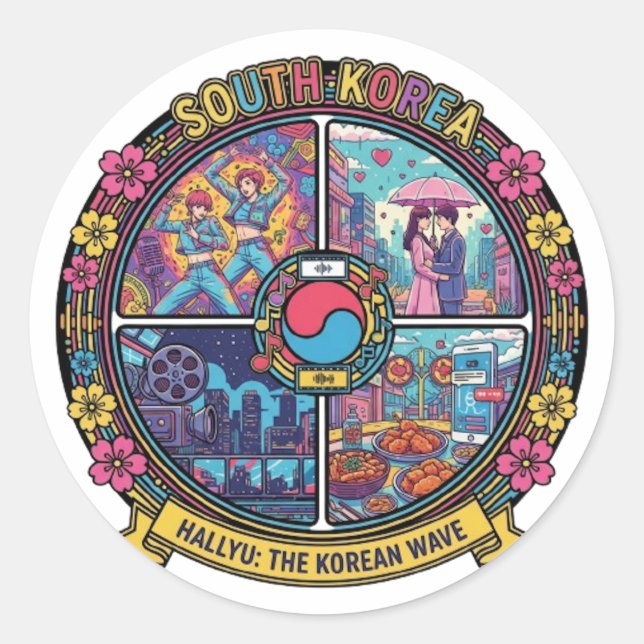 SYDKOREA RUNT KLISTERMÄRKE (Framsida)