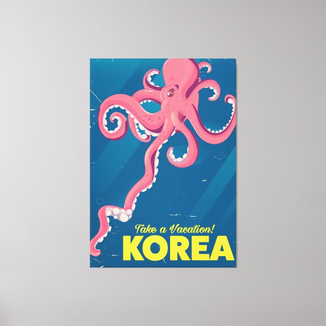 Sydkorea Semester affisch Canvastryck (Framsida)
