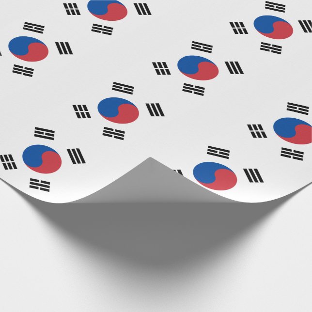 Sydkorea Seoul Asien Koreanska Flagga Resa Presentpapper (Hörn)