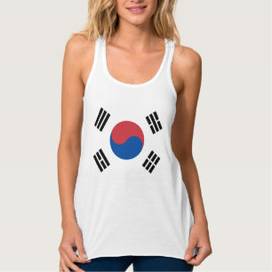 Sydkorea Seoul Asien Koreanska flaggor Resa Linne Med Racerback