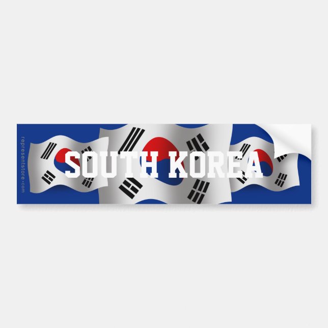 Sydkorea som vinkar flagga bildekal (Framsidan)