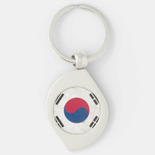 Sydkorea Swirl Silverfärgad Nyckelring