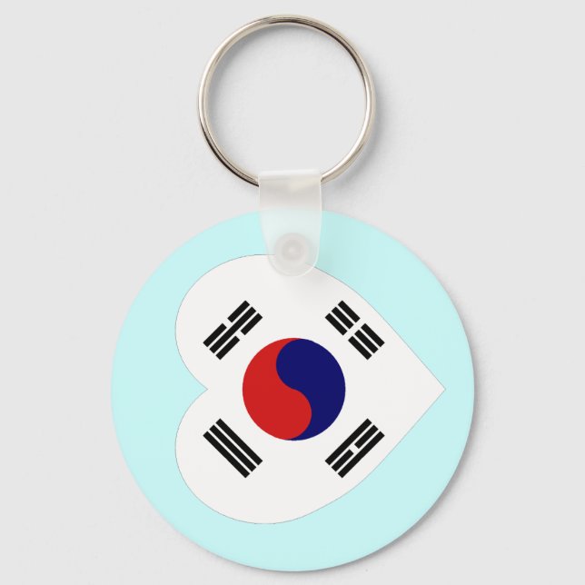 Sydkorea (Sydkorea) Flagga Heart Nyckelring (Framsida)