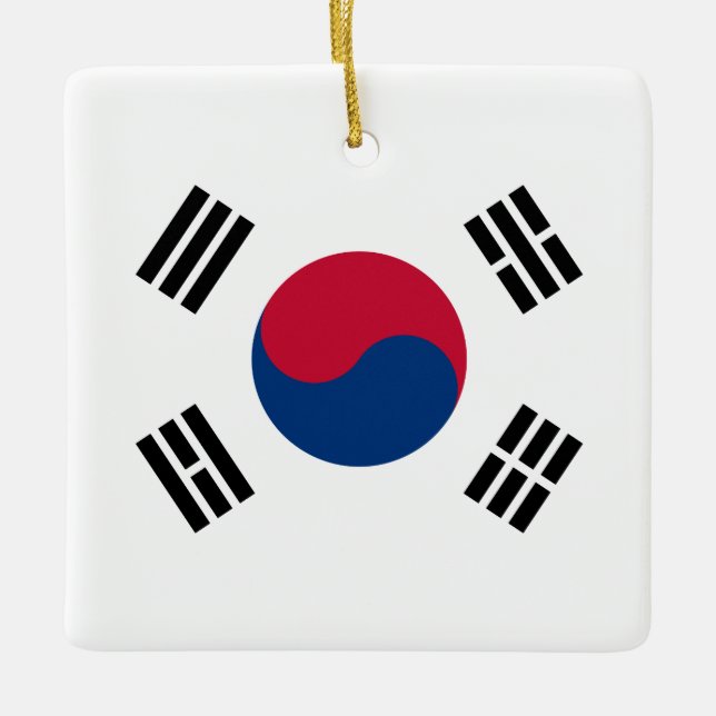 Sydkorea (Sydkorea) Flagga Julgransprydnad Keramik (Framsida)