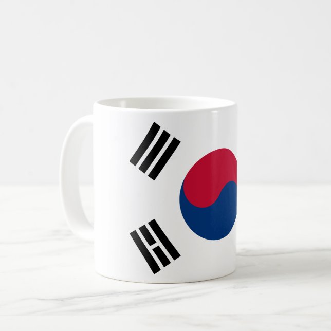 Sydkorea (Sydkorea)-Flagga Kaffemugg (Framsida vänster)