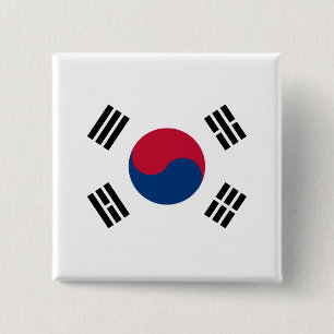 Sydkorea (Sydkorea) Flagga Knapp