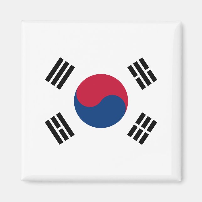 Sydkorea (Sydkorea) Flagga Magnet (Framsidan)