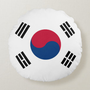 Sydkorea (Sydkorea)-Flagga Rund Kudde