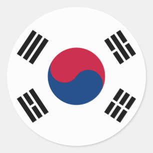 Sydkorea (Sydkorea)-Flagga Runt Klistermärke