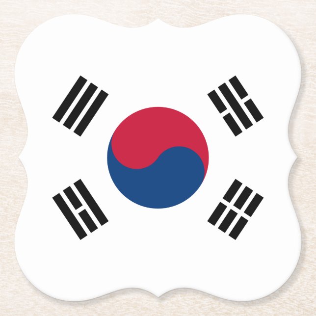 Sydkorea (Sydkorea) Flagga Underlägg Papper (Framsida)