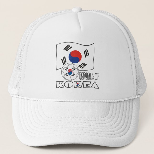Sydkorea (Sydkorea) Fotboll och Flagga Keps (Framsida)