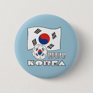 Sydkorea (Sydkorea) Fotboll och Flagga Knapp