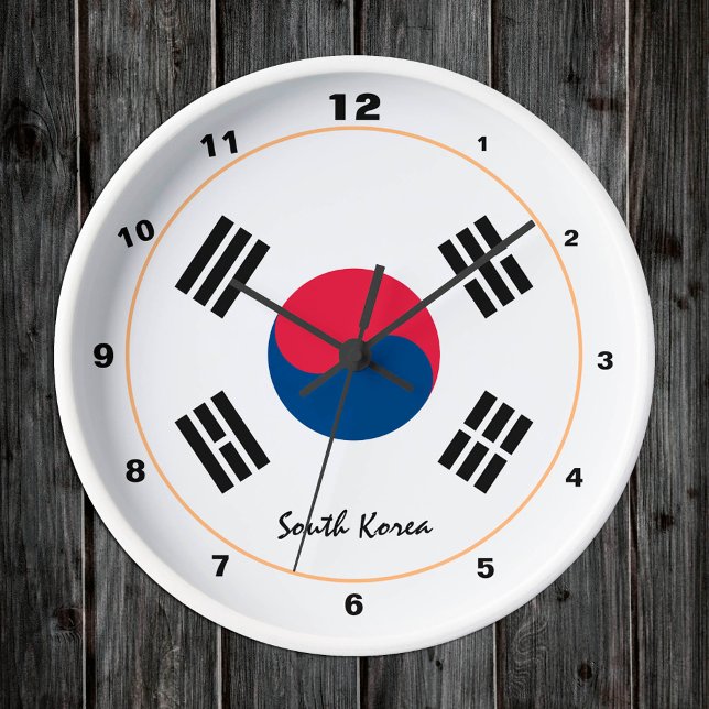 Sydkorea, Sydkoreas moderna hem/design för flagga Rund Klocka (Skapare uppladdad)