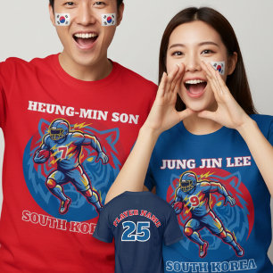 Sydkorea Tiger Fotboll Atlet Styrka Konst T Shirt