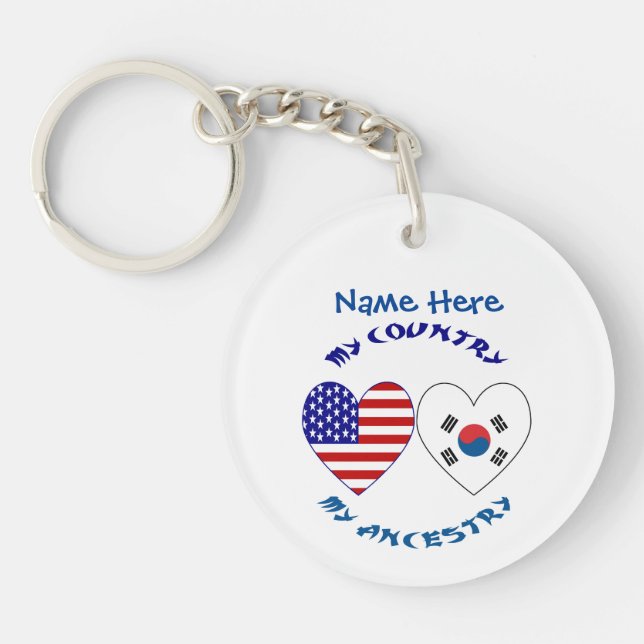 Sydkorea USA Heart Land Ancestry Personalize (Framsidan)