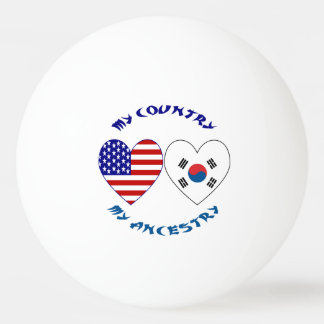 Sydkorea USA hjärtflagga arv Pingisboll