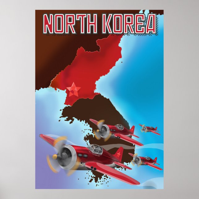 Sydkorea Vintage-resa affisch (Framsidan)
