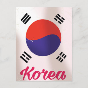 Sydkorea Vintage resor poster Vykort