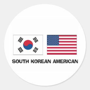 Sydkoreansk amerikan runt klistermärke