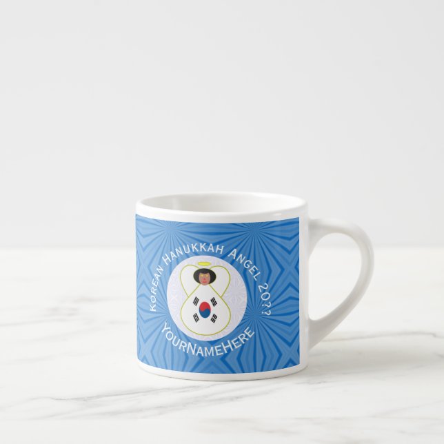 Sydkoreansk ängel Hanukkah Flagga Personlig  Espressomugg (Höger)