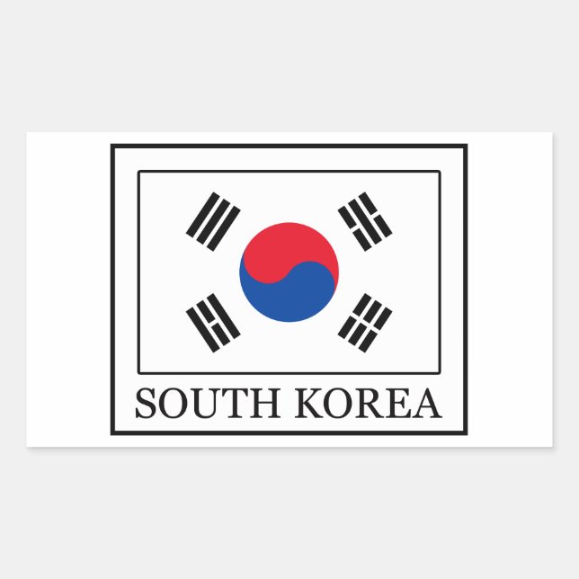 Sydkoreansk dekaldeett rektangulärt klistermärke (Framsida)
