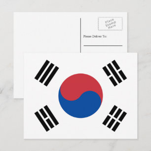 Sydkoreansk flagga, Flagga för Sydkorea Vykort