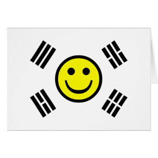 Sydkoreansk flagga för ansikte hälsningskort