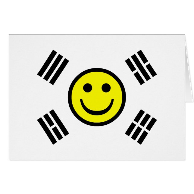 Sydkoreansk flagga för ansikte hälsningskort (Framsidan Horizontal)