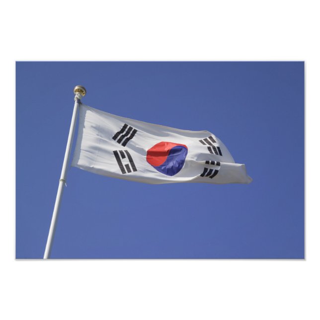 Sydkoreansk flagga fototryck (Framsidan)