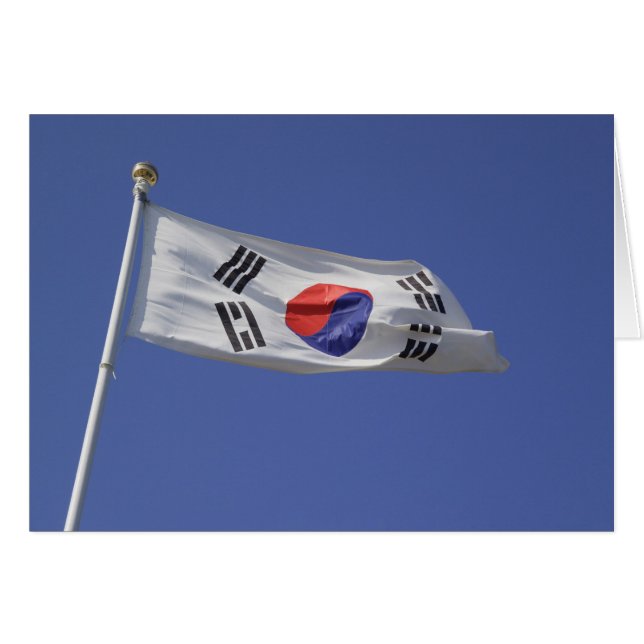 Sydkoreansk flagga hälsningskort (Framsidan Horizontal)